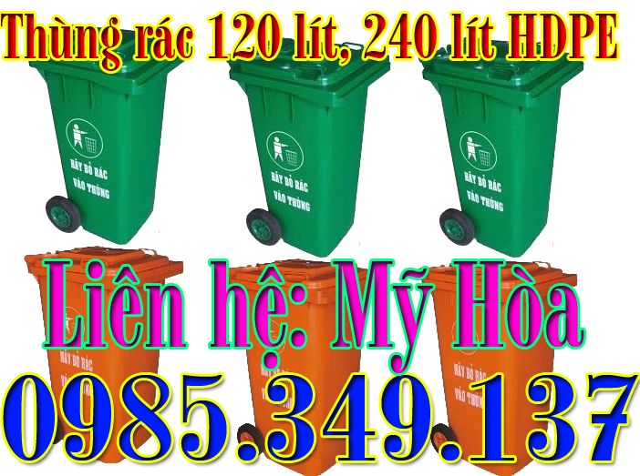 thùng rác công cộng 240 lít nhựa HDPE