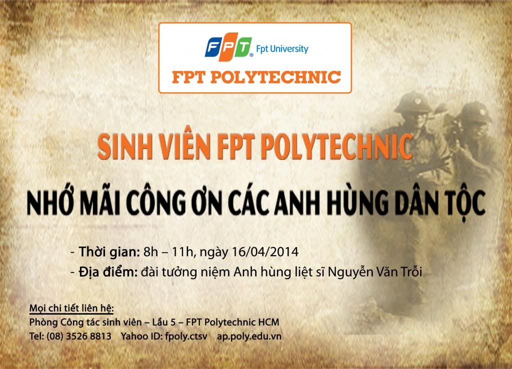 Cao đẳng thực hành FPT Mạng cá cược bóng đá
 Hồ Chí Minh tưởng nhớ công ơn anh hùng liệt sĩ