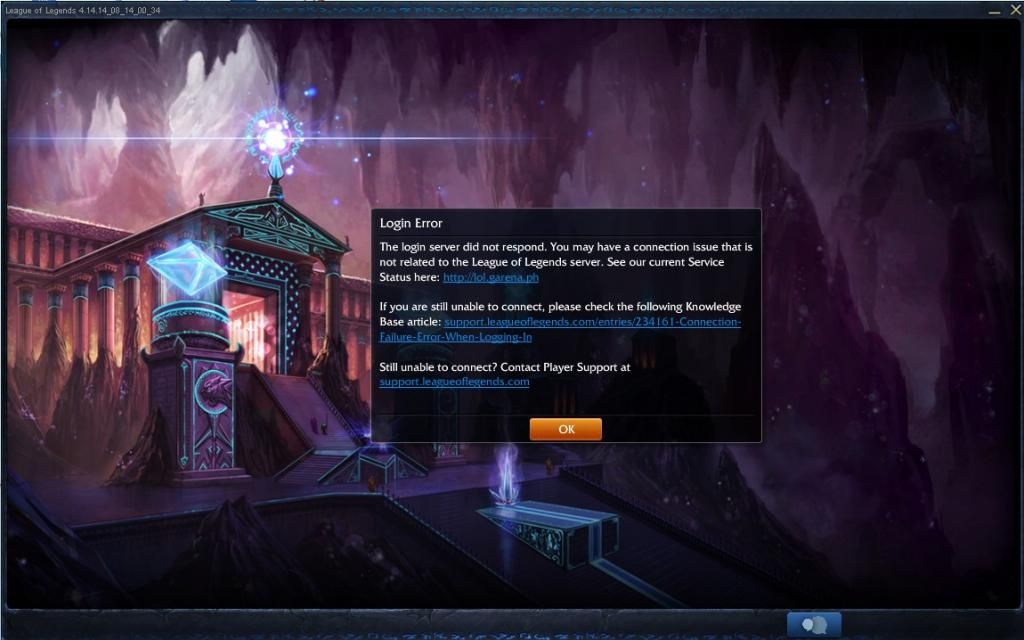 LOL Log in Error Globe User LOL Log in Error Globe User