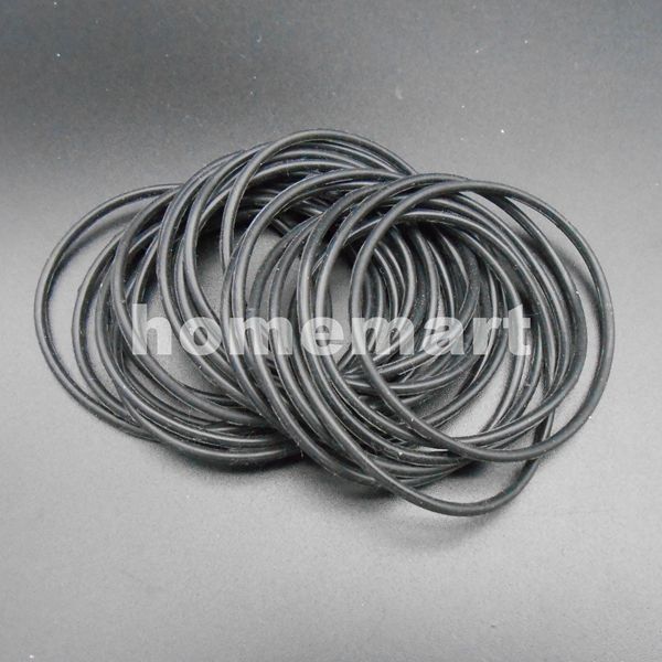 100PCS Black Silicone Rubber Drive belt Pulley Round Transmission Belts 2mmX50mm